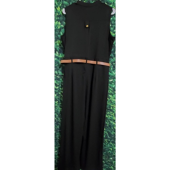 NEW Pink Queen Button Up Long Wide Leg Jumpsuit w/ Belt-XXL - Picture 6 of 7